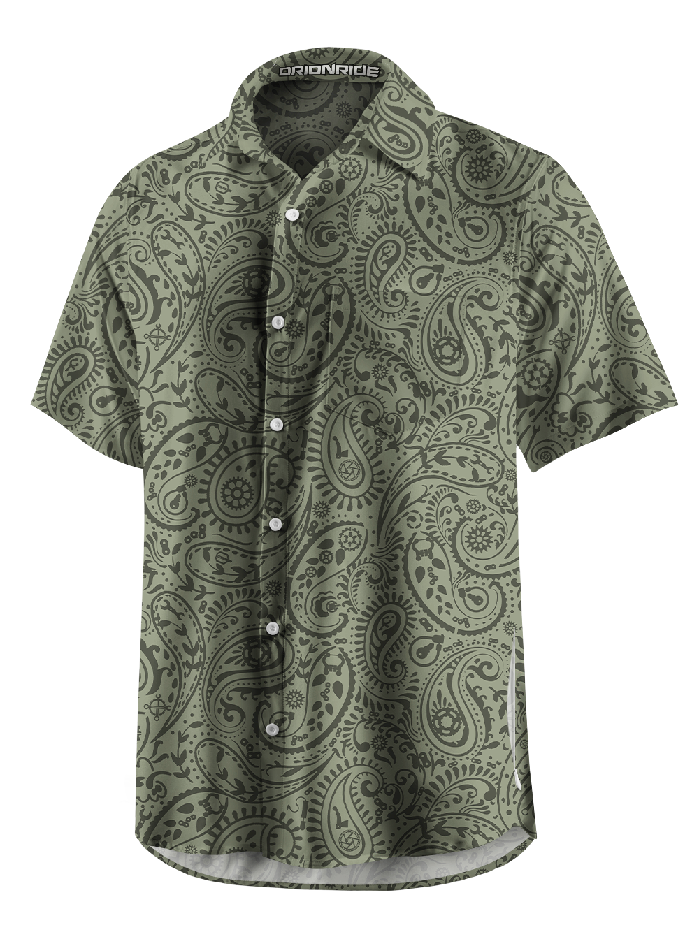 Orionride Lush Cashew Flowers Zipper Pockets Ultra Lightweight Short Sleeves Gravel Shirt