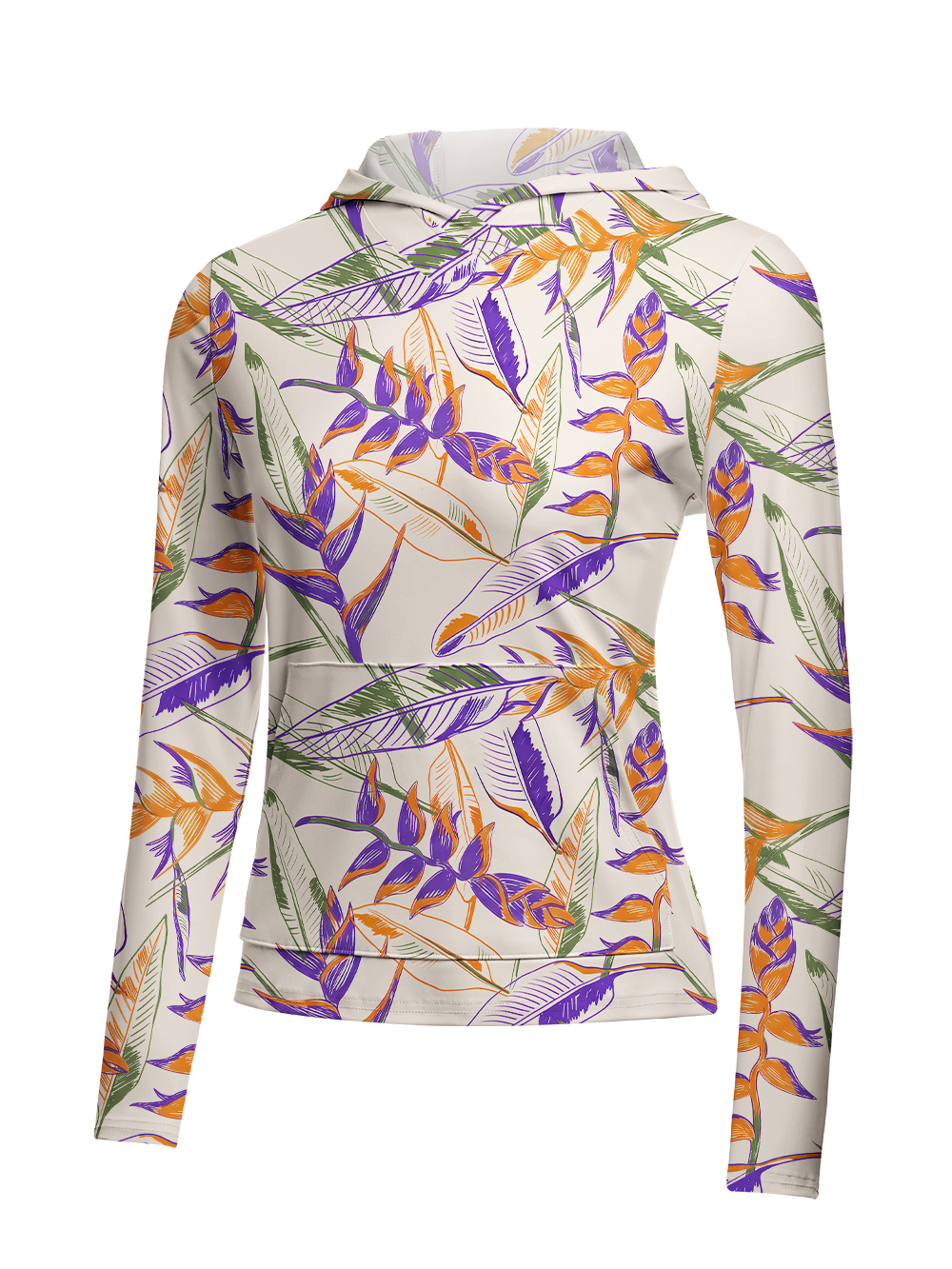 Orionride Tropical Palm Leaves Women's Long Sleeve Cycling Hoodie Shirt