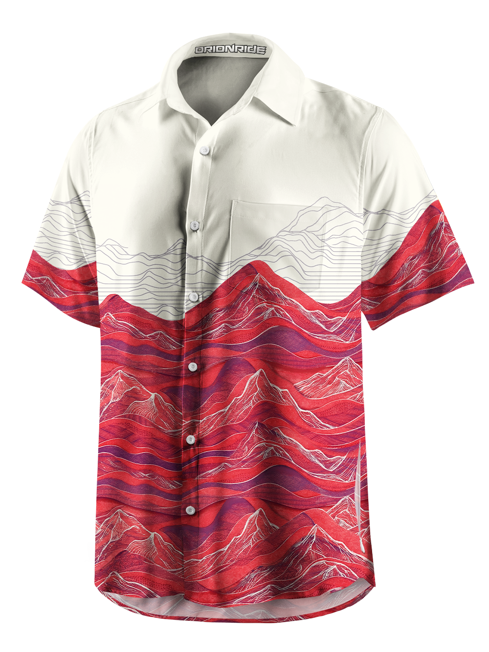 Orionride Rolling Mountain Peaks Zipper Pockets Ultra Lightweight Short Sleeves Gravel Shirt