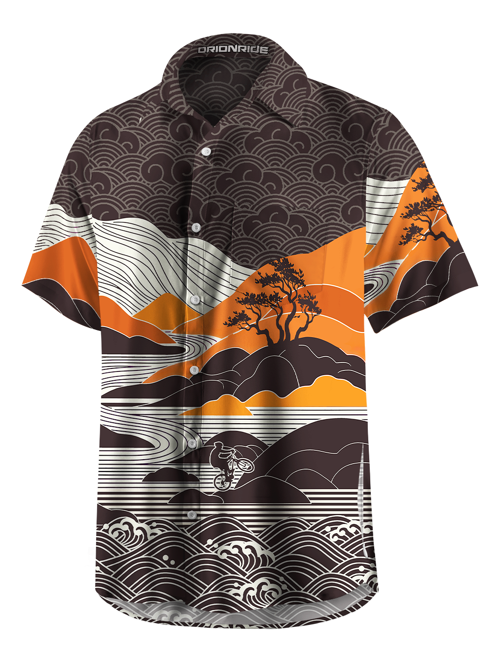 Orionride Wave Mountain Ride Zipper Pockets Ultra Lightweight Short Sleeves Gravel Shirt