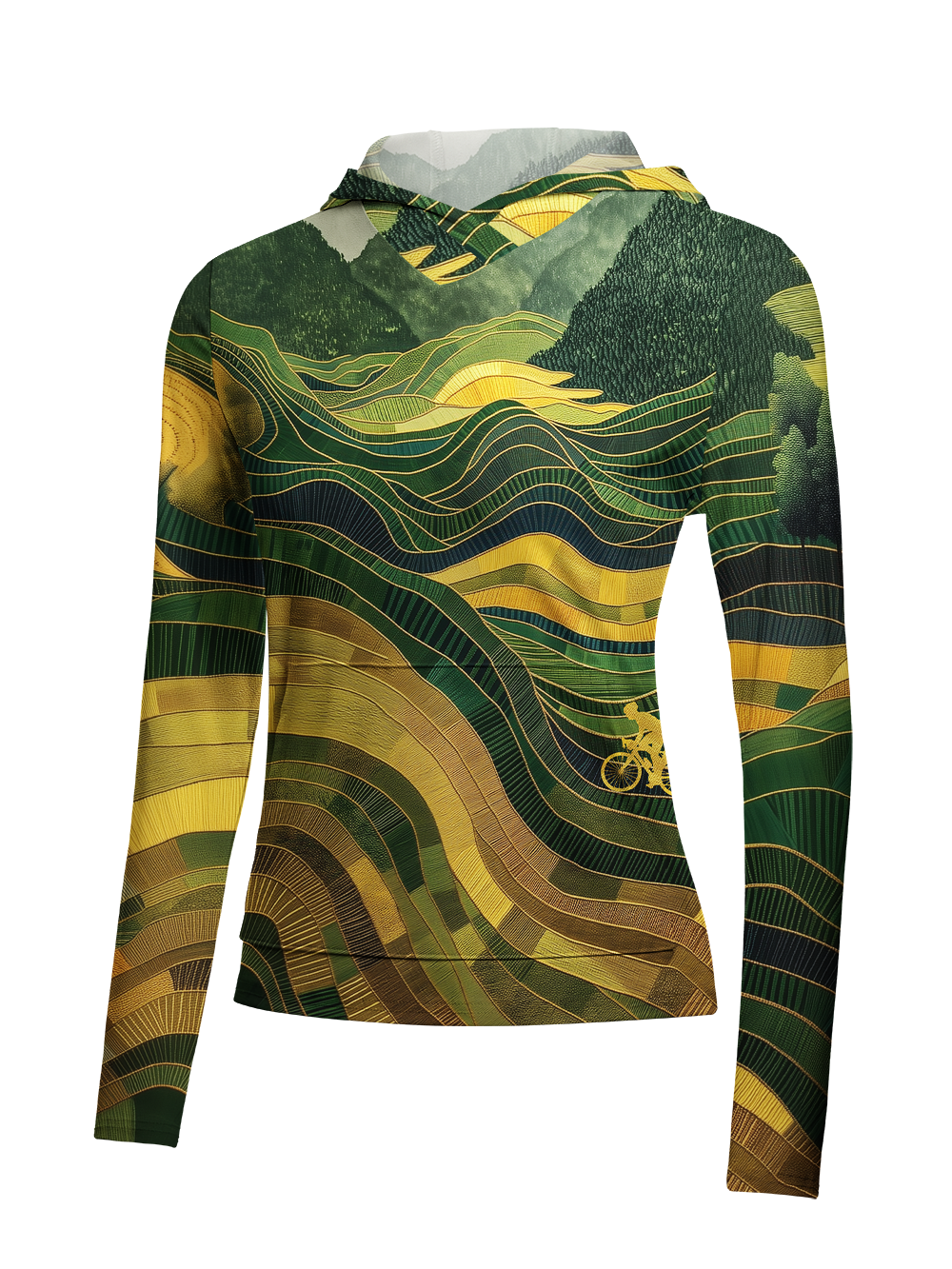 Orionride Field Scenery Women's Long Sleeve Cycling Hoodie Shirt