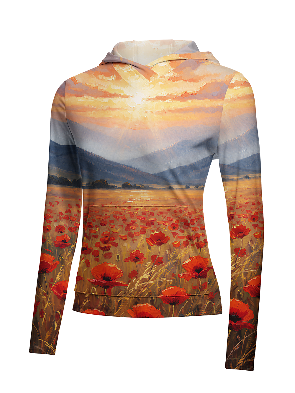 Orionride Sunset Rose Women's Long Sleeve Cycling Hoodie Shirt