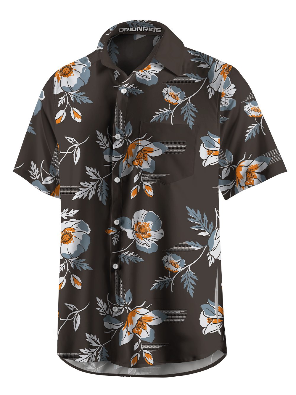 Orionride Floral Echoes Zipper Pockets Ultra Lightweight Short Sleeves Gravel Shirt