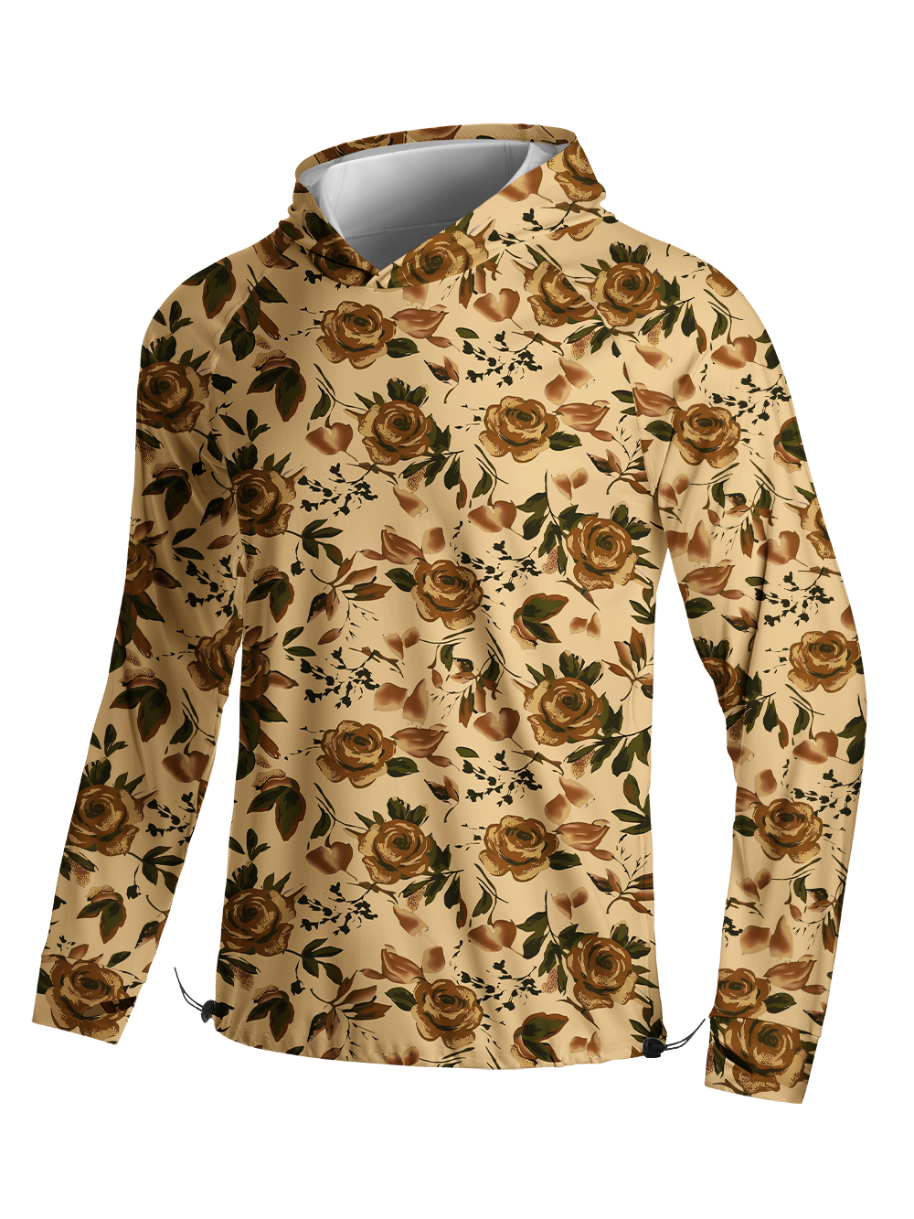 Orionride Midnight Roses Long Sleeve Cycling Hoodie Shirt
