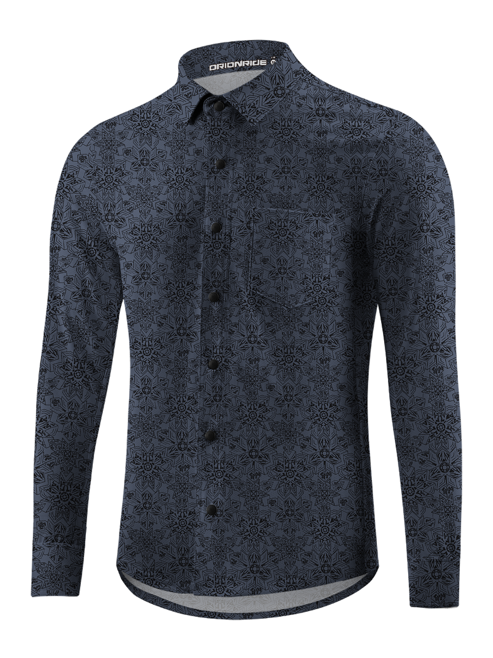 Orionride Snowflake-Shaped Parts Men's Stretchy Breathable Long Sleeve Gravel Shirt