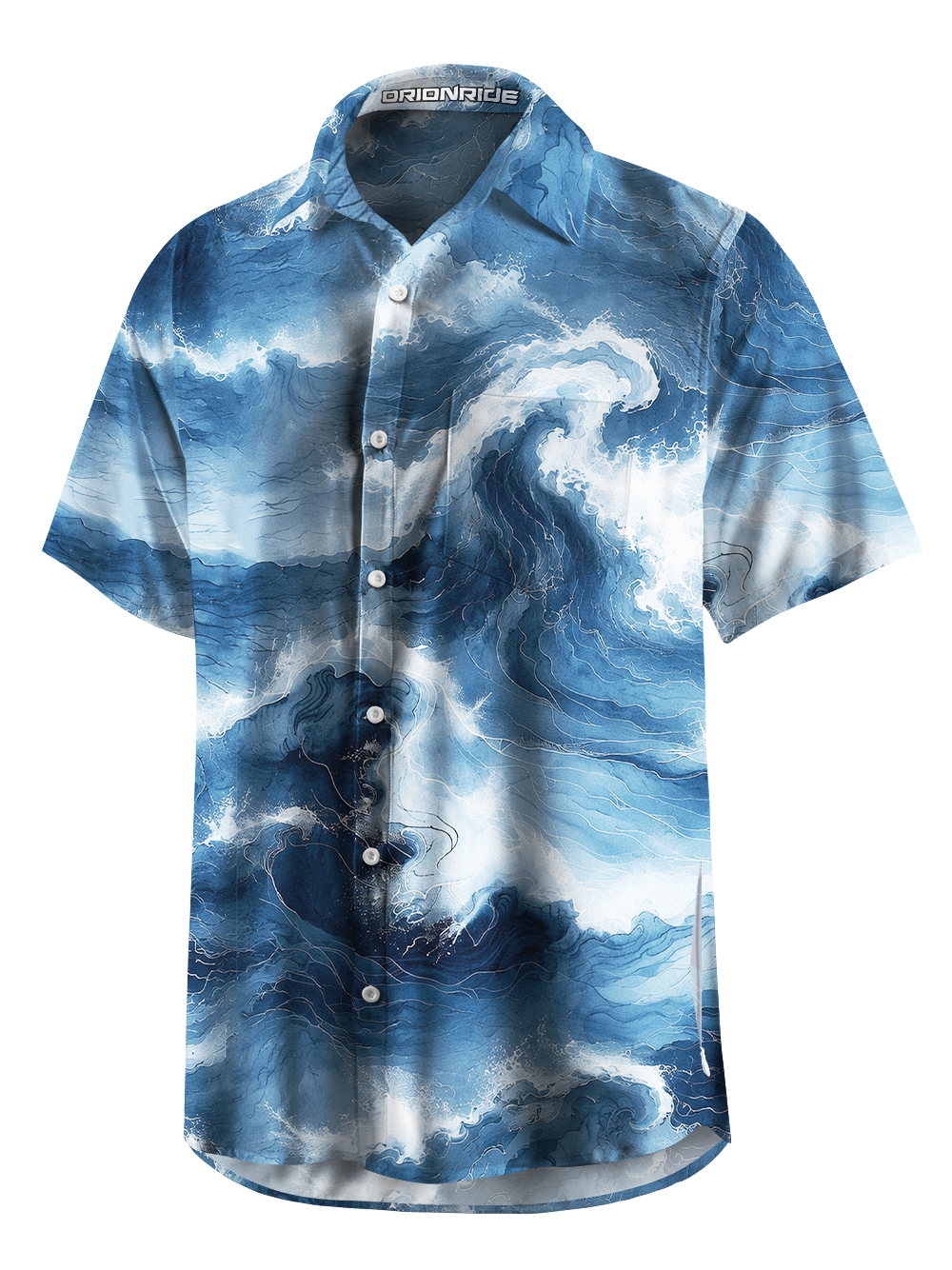 Orionride Blue Gold Surge Zipper Pockets Ultra Lightweight Short Sleeves Gravel Shirt