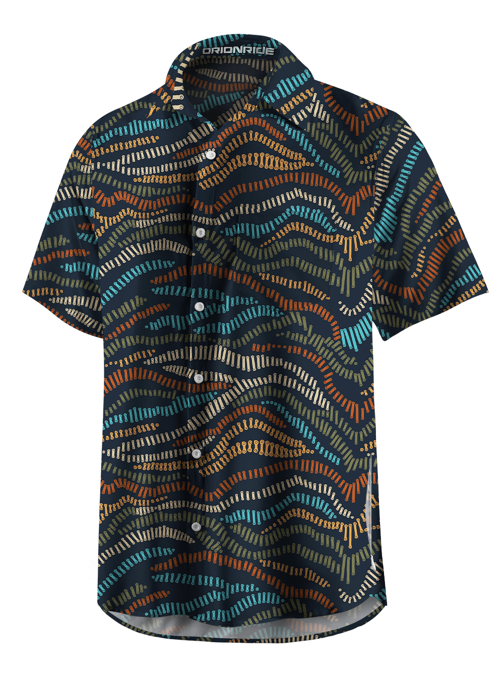 Orionride Color Wave Weave Zipper Pockets Ultra Lightweight Short Sleeves Gravel Shirt