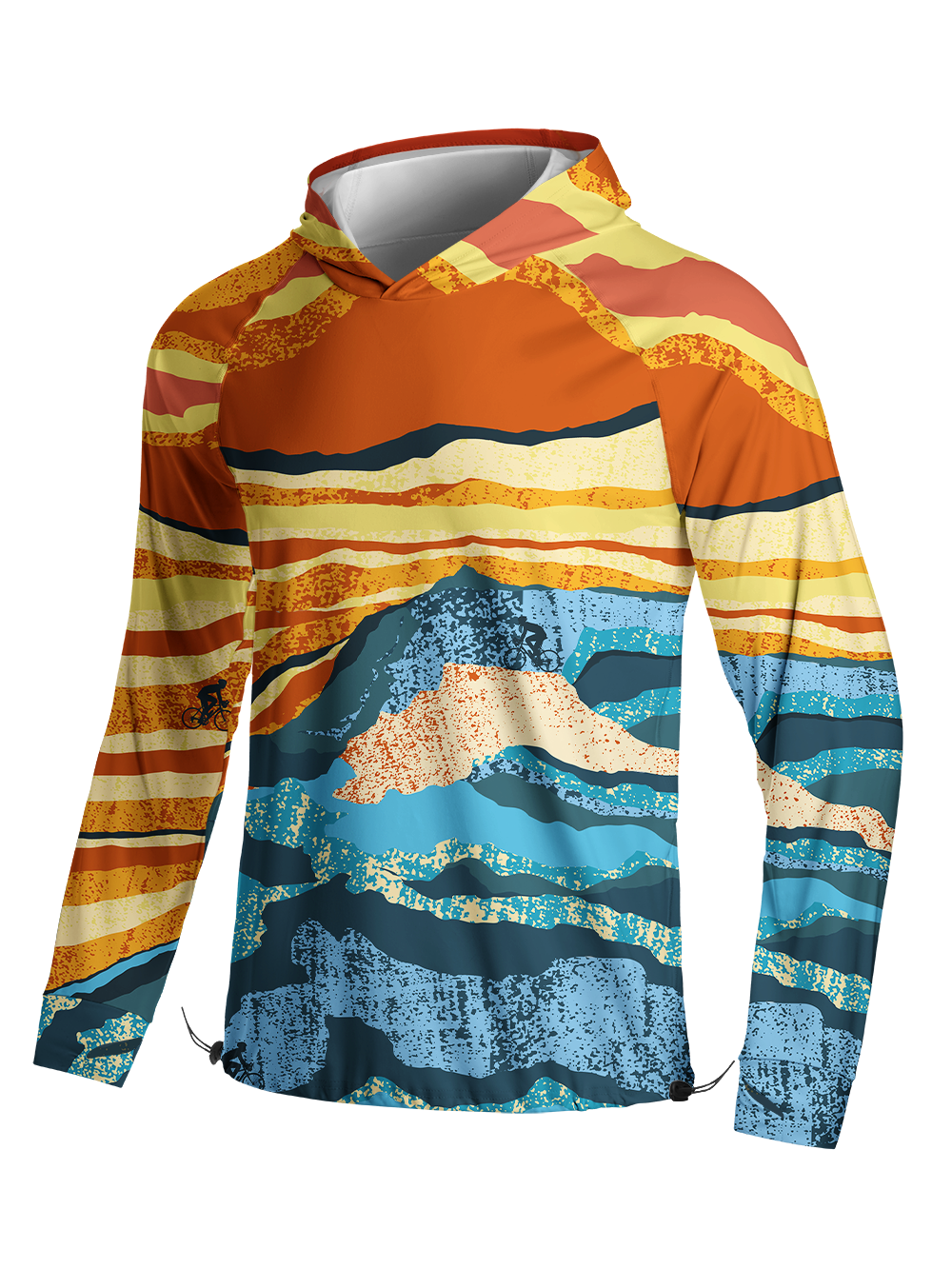 Orionride Layered Clouds Long Sleeve Cycling Hoodie Shirt