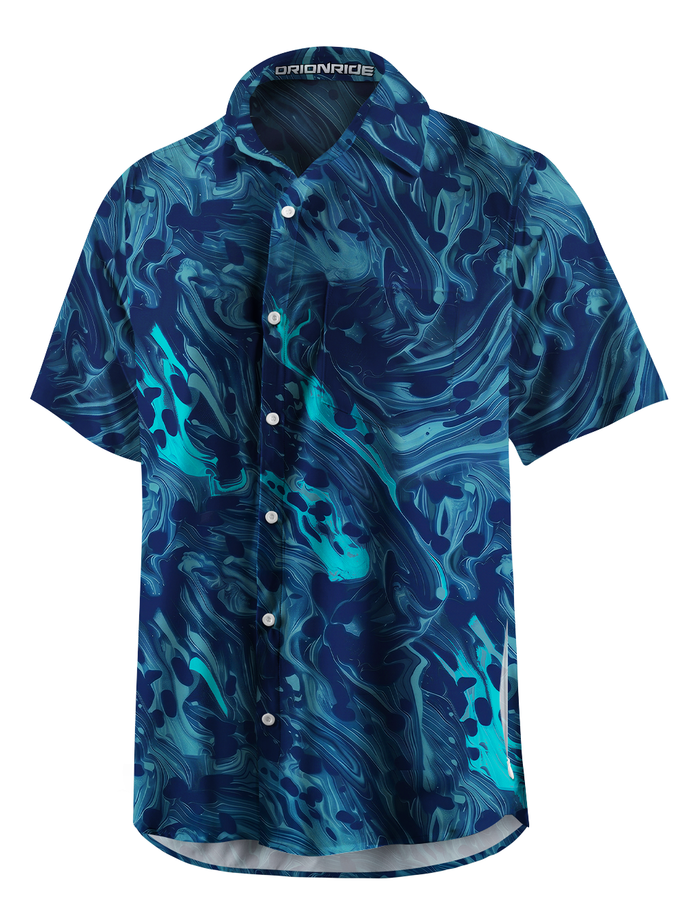 Orionride Fluid Art Zipper Pockets Ultra Lightweight Short Sleeves Gravel Shirt