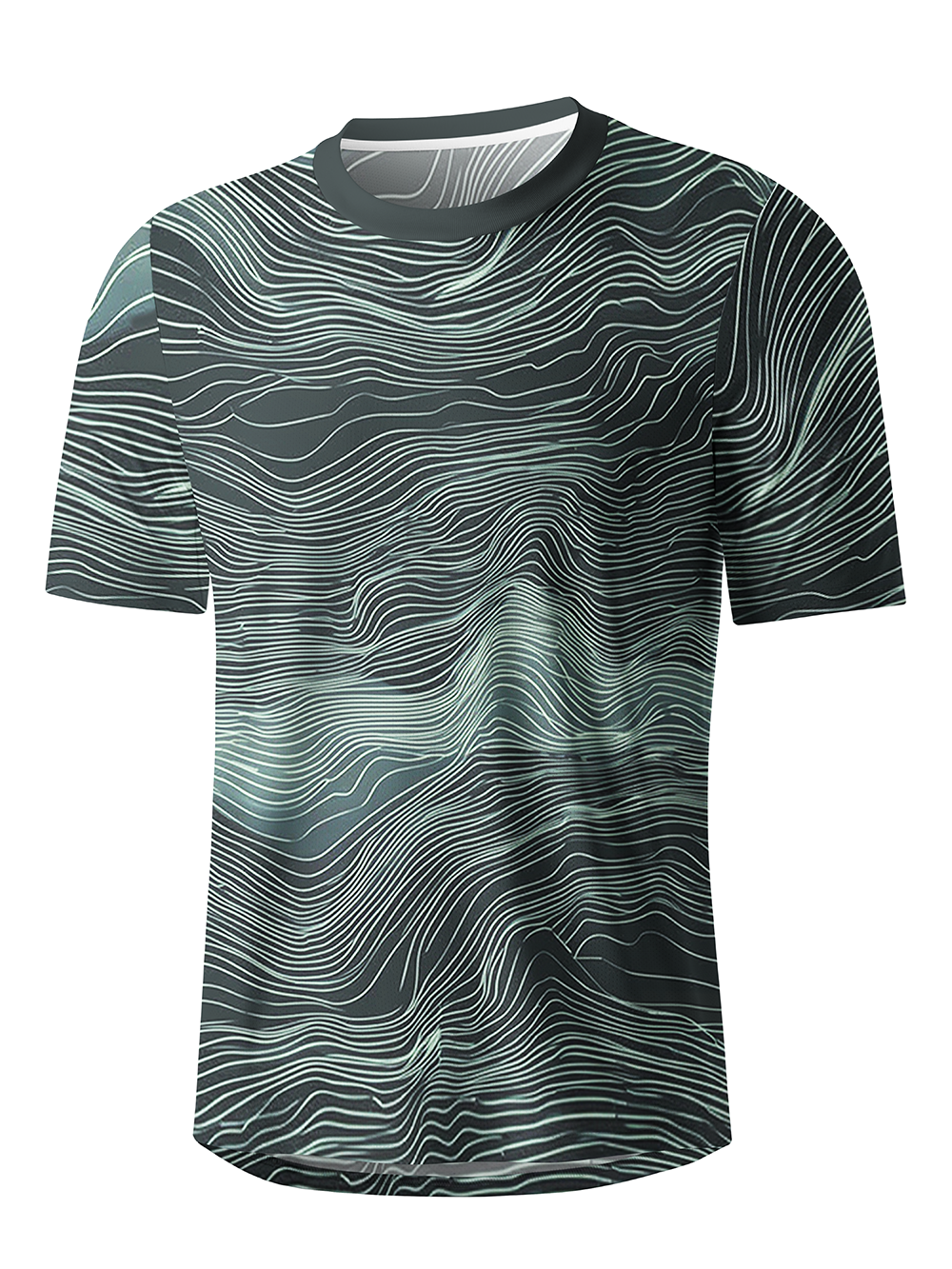 Orionride Winding Lines Men's Breathable Short Sleeve Technical Tee
