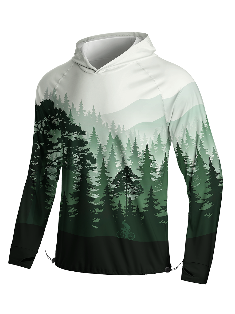 Orionride Silent Pines Long Sleeve Cycling Hoodie Shirt