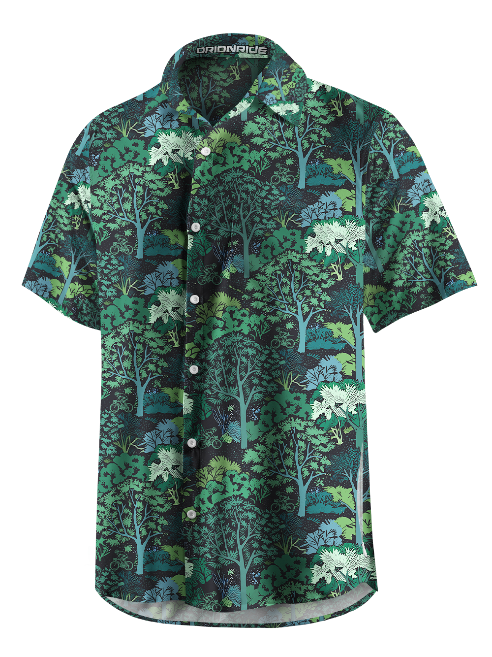Orionride A Lush Forest Zipper Pockets Ultra Lightweight Short Sleeves Gravel Shirt