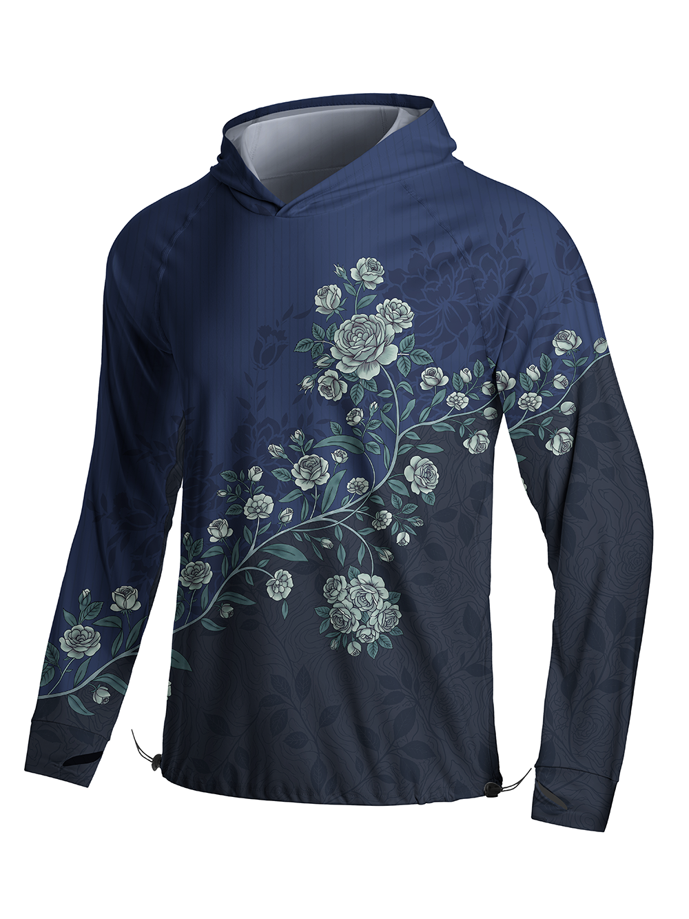 Orionride Gold Rose Shadow Long Sleeve Cycling Hoodie Shirt