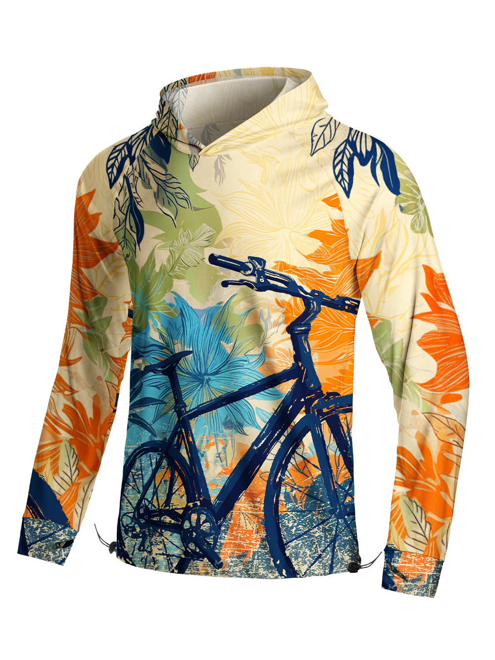 Orionride Cycling Stamps Long Sleeve Cycling Hoodie Shirt