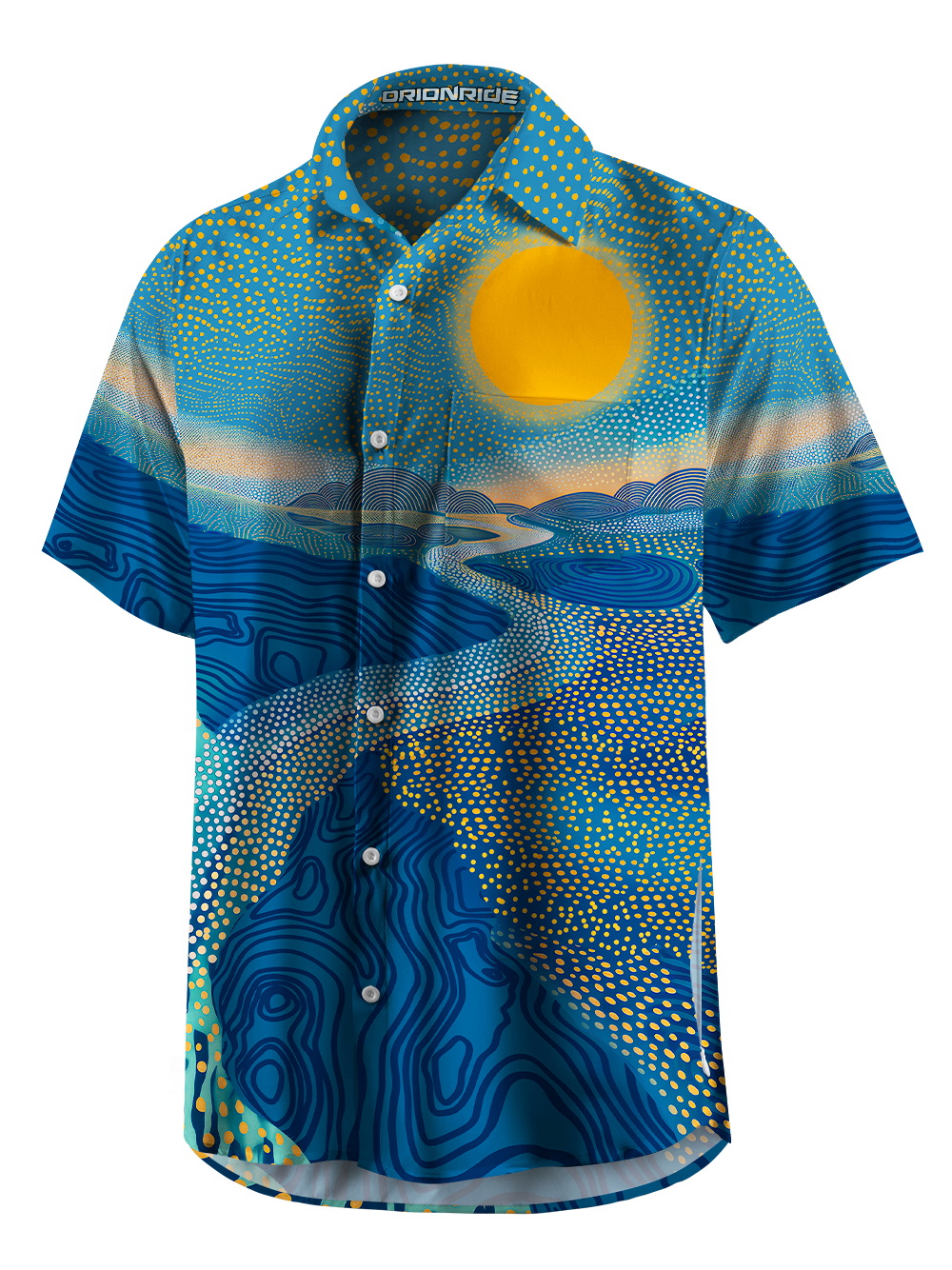 Orionride Dot Mountain River Zipper Pockets Ultra Lightweight Short Sleeves Gravel Shirt