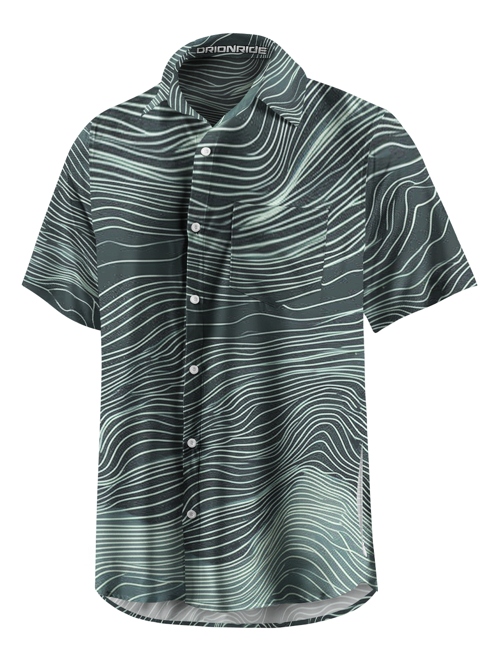 Orionride Winding Lines Zipper Pockets Ultra Lightweight Short Sleeves Gravel Shirt