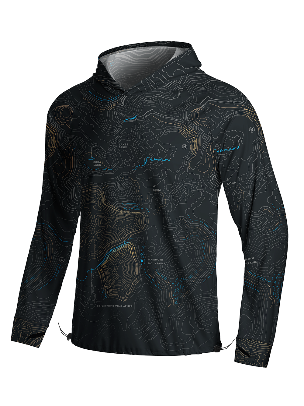 Orionride Panoramic Map Long Sleeve Cycling Hoodie Shirt