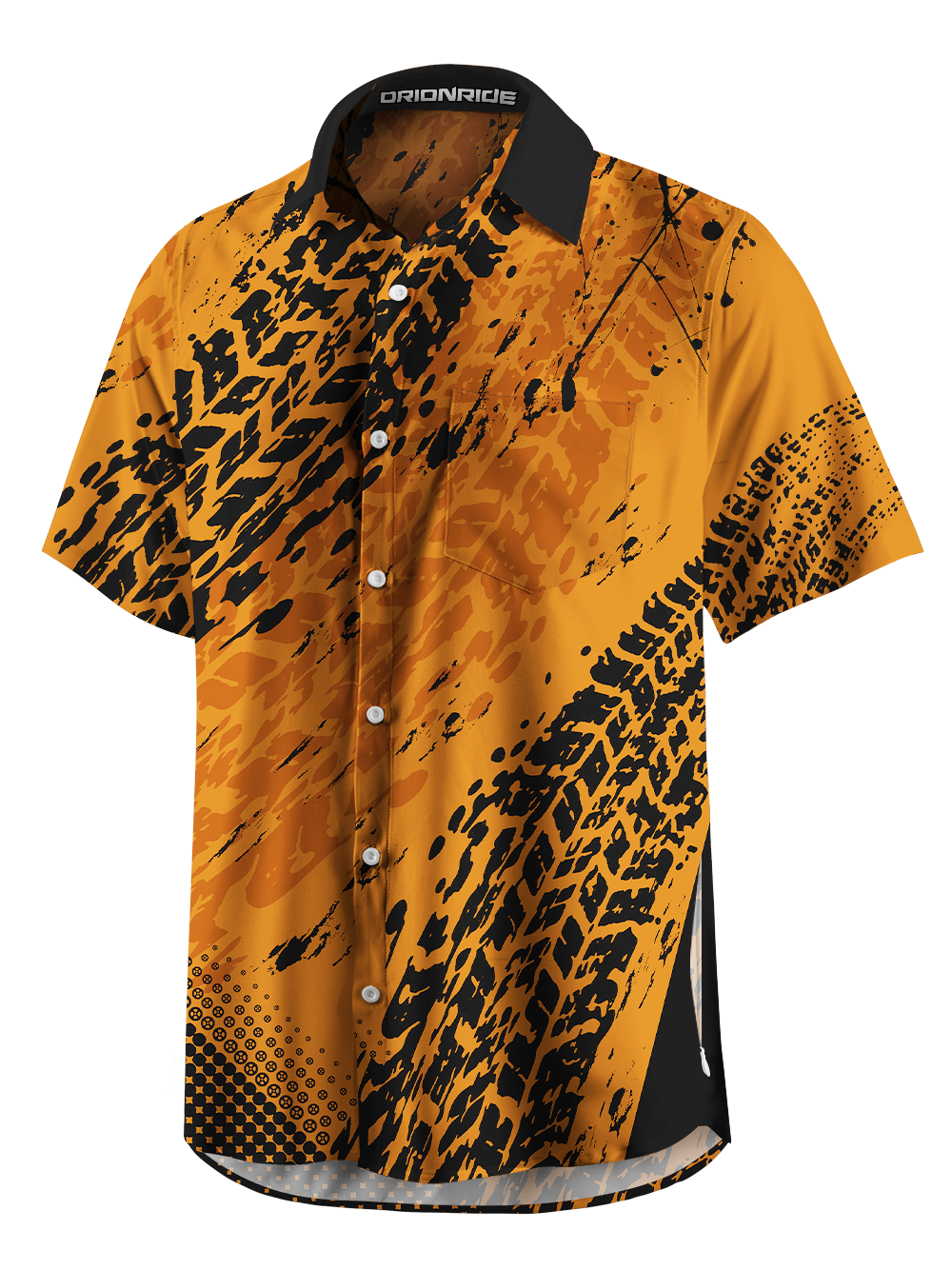 Orionride Tire Marks Zipper Pockets Ultra Lightweight Short Sleeves Gravel Shirt