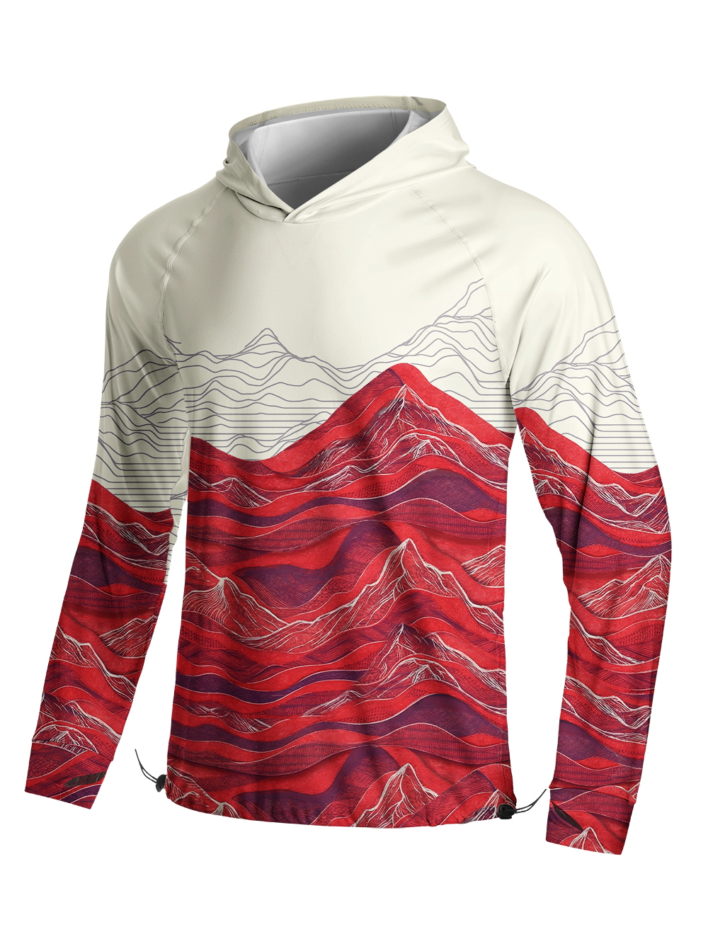 Orionride Rolling Mountain Peaks Long Sleeve Cycling Hoodie Shirt