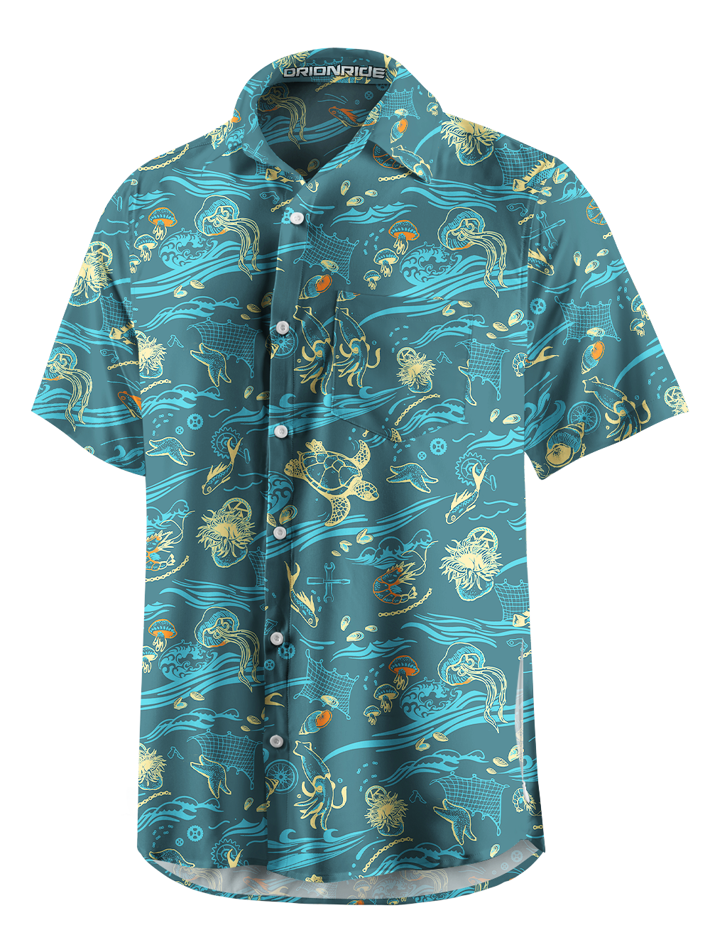 Orionride Playing In The Sea Zipper Pockets Ultra Lightweight Short Sleeves Gravel Shirt