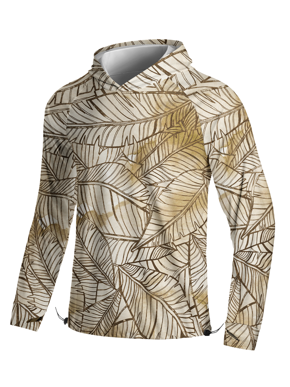 Orionride Golden Leaves Long Sleeve Cycling Hoodie Shirt