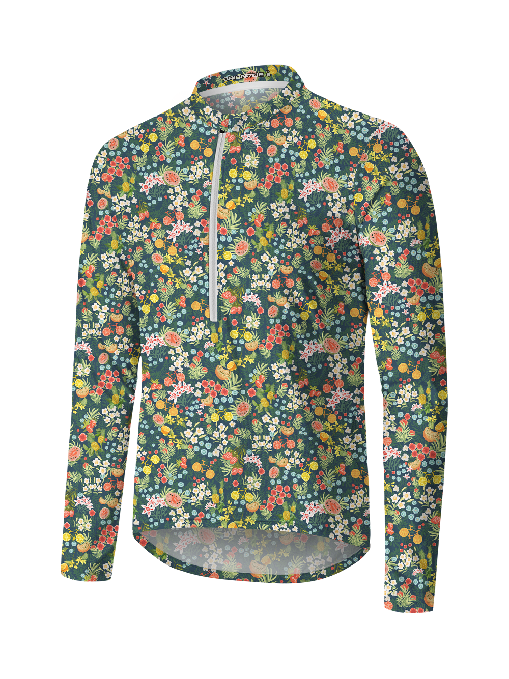 Orionride Juicy Fruit Long Sleeve Half Zipper Mountain Bike Jersey