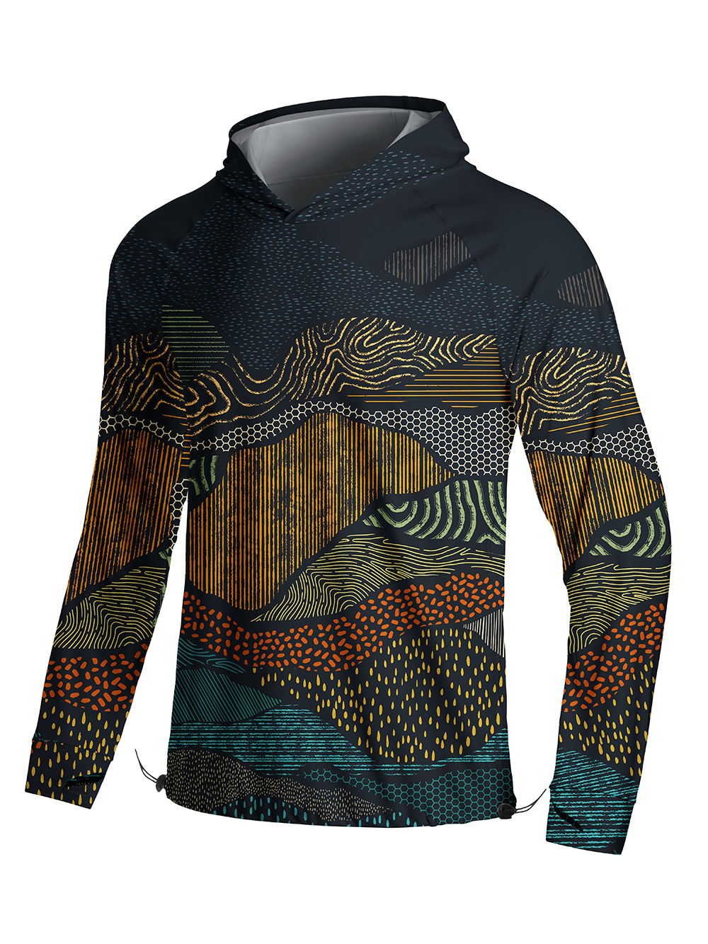 Orionride Geological Texture Long Sleeve Cycling Hoodie Shirt