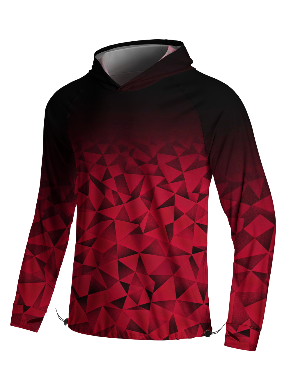 Orionride Red Gemstone Long Sleeve Cycling Hoodie Shirt