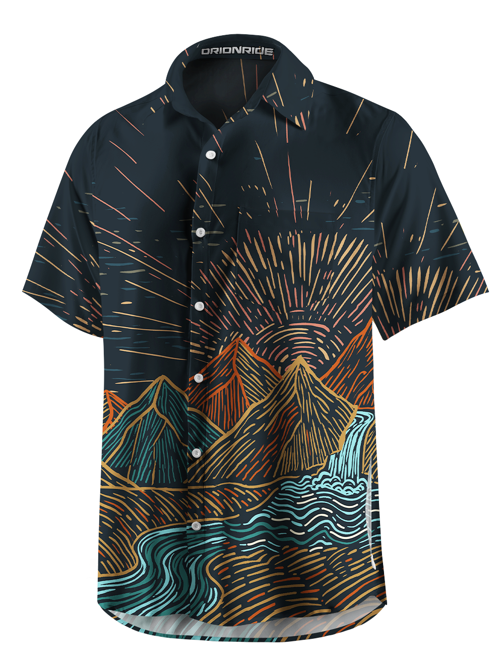 Orionride Sunrise Light Zipper Pockets Ultra Lightweight Short Sleeves Gravel Shirt