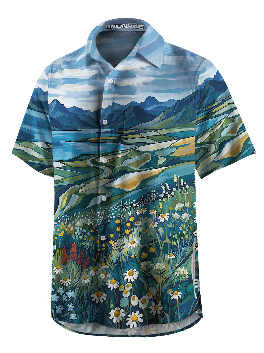 Orionride Wild Bloom Zipper Pockets Ultra Lightweight Short Sleeves Gravel Shirt