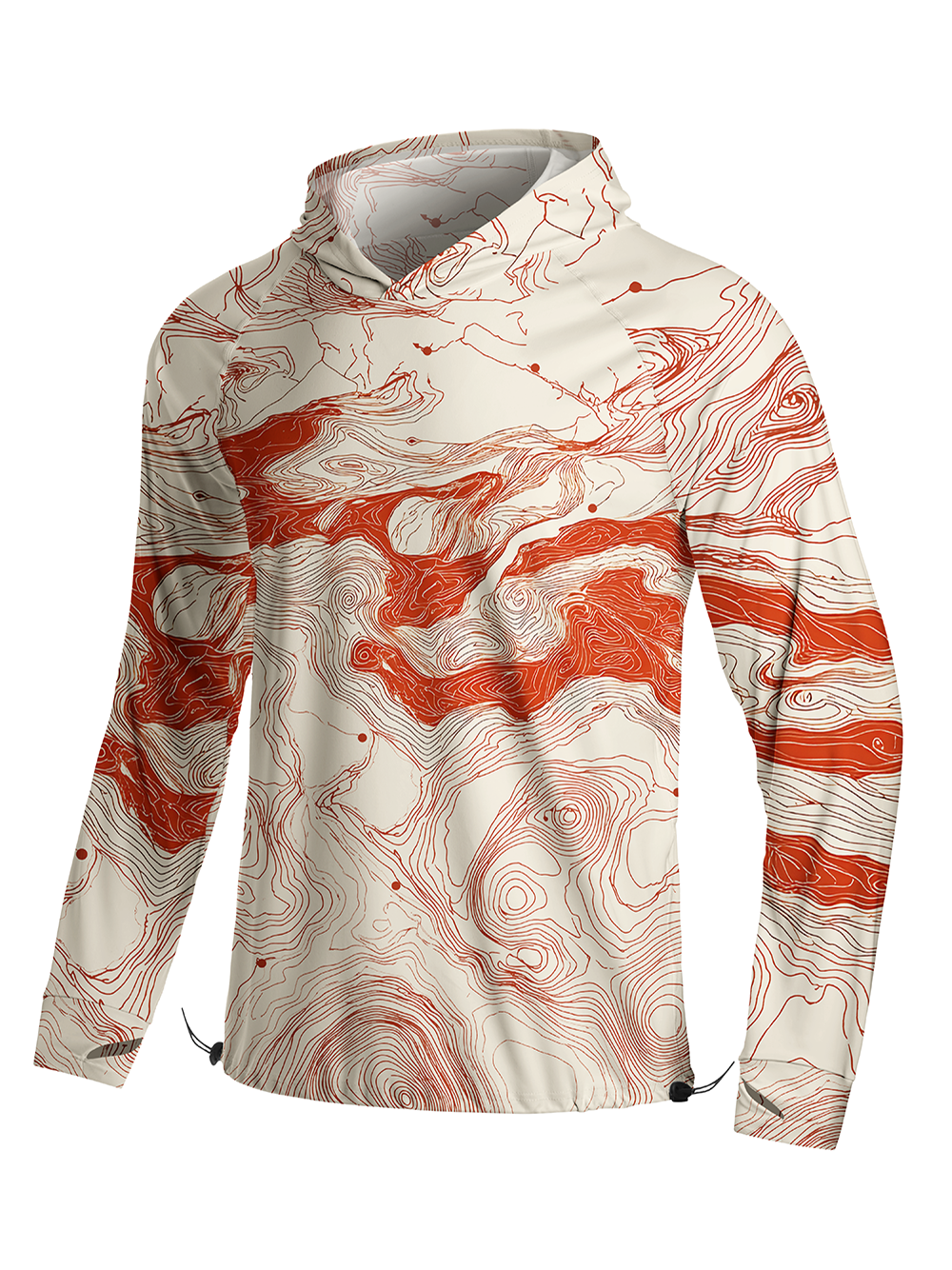 Orionride Enthusiasm Contour Lines Long Sleeve Cycling Hoodie Shirt