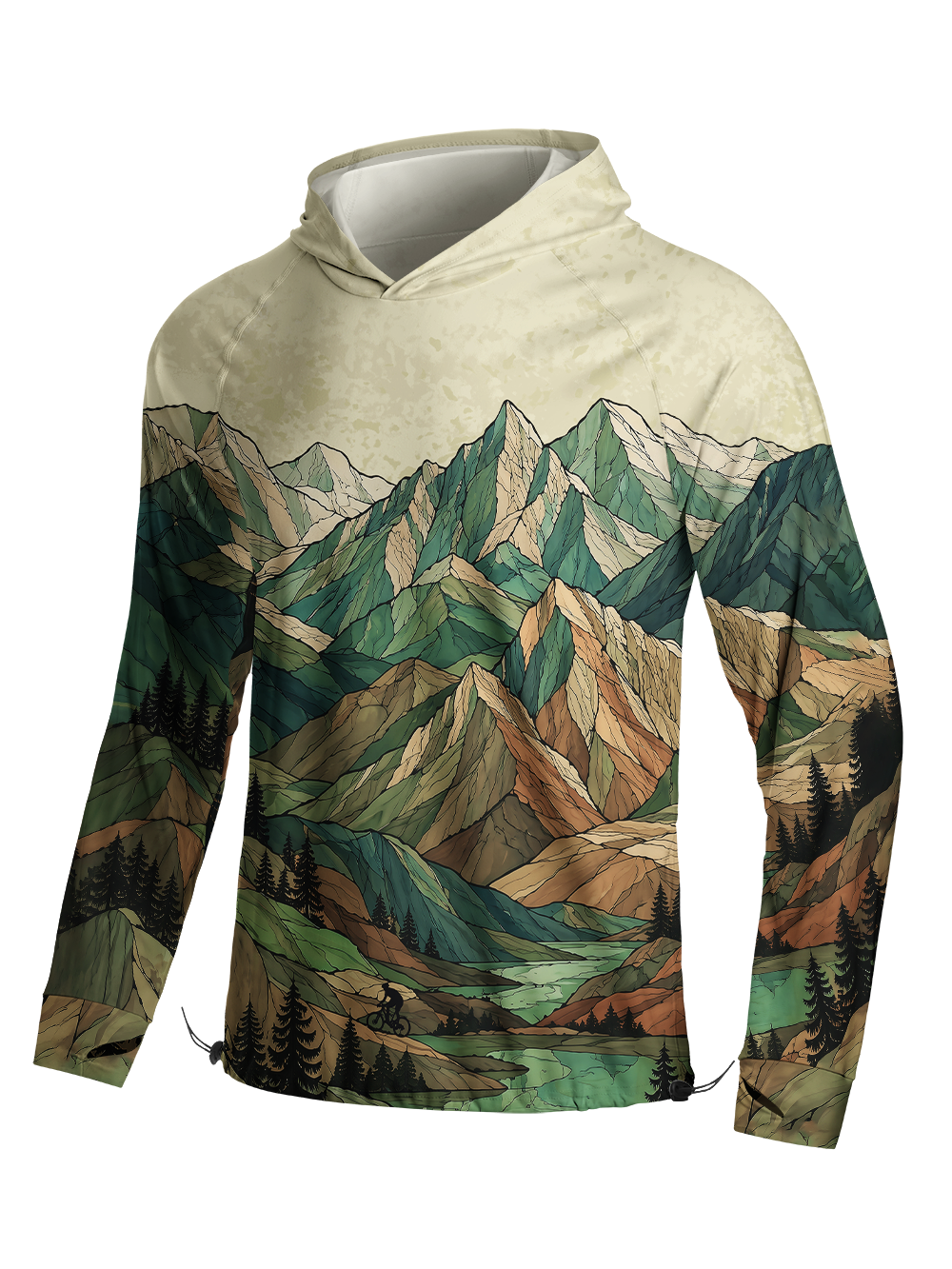 Orionride Green Mountain Ride Long Sleeve Cycling Hoodie Shirt