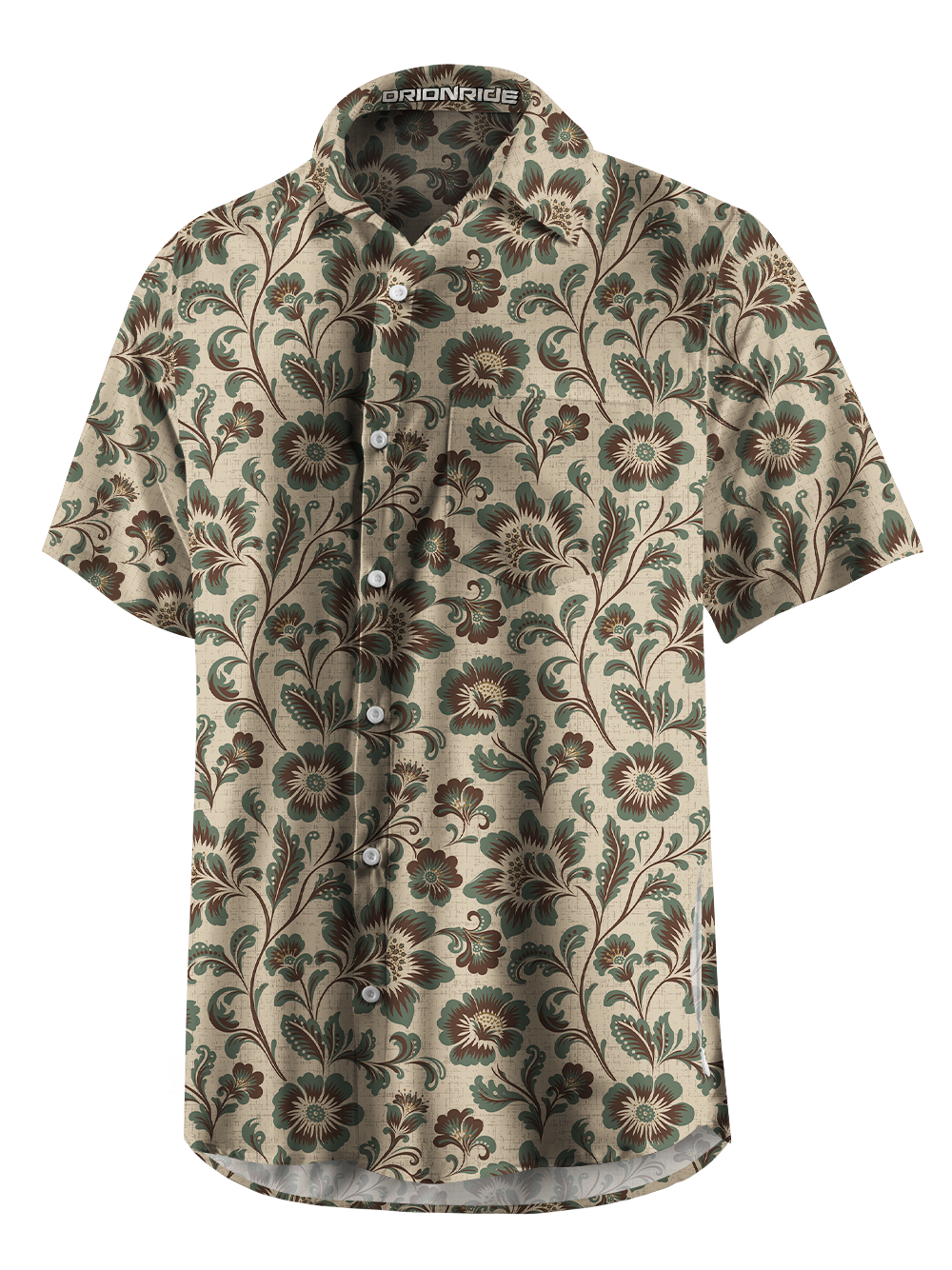 Orionride Vintage Florals Zipper Pockets Ultra Lightweight Short Sleeves Gravel Shirt