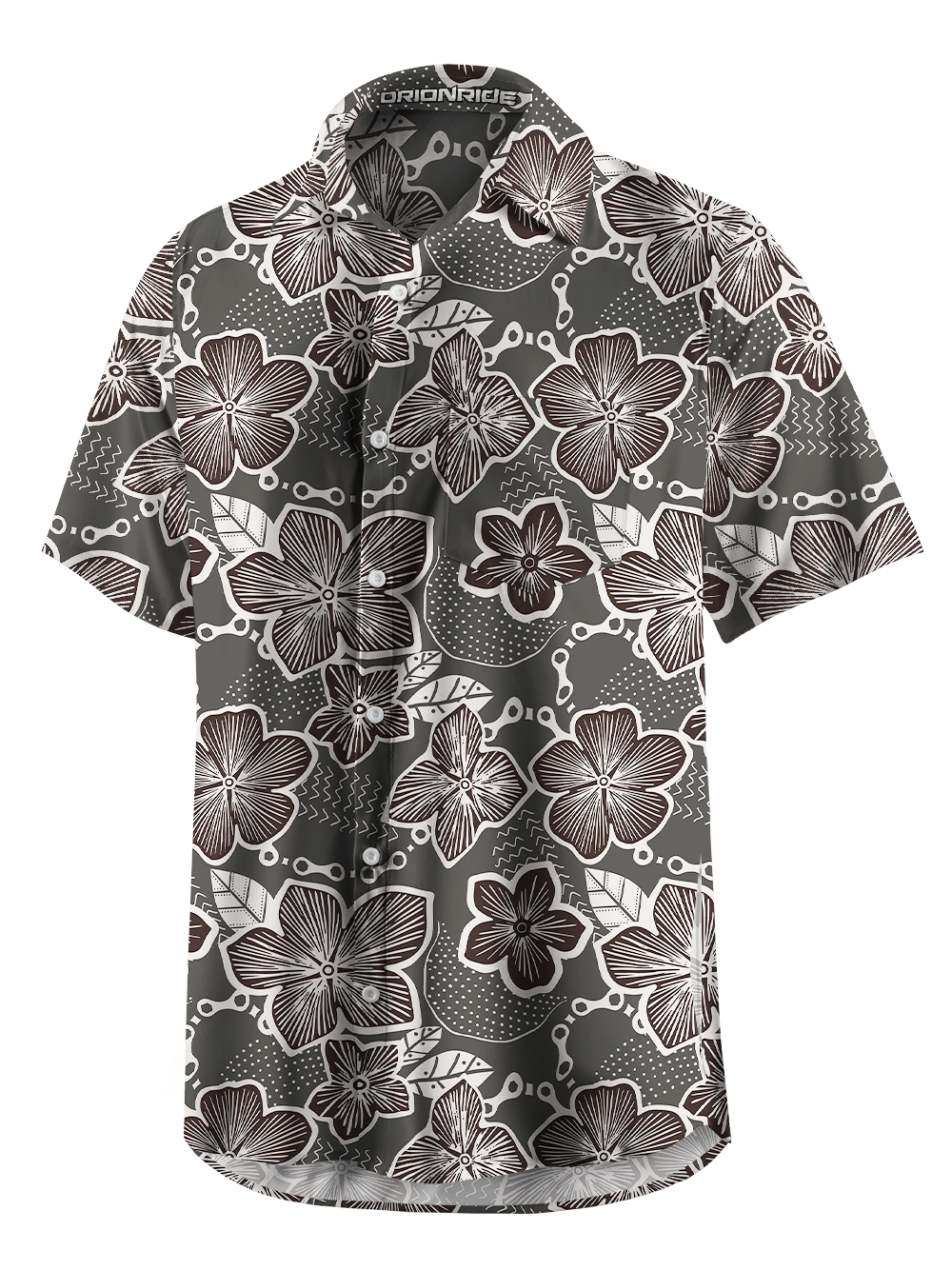 Orionride Fine Petals Zipper Pockets Ultra Lightweight Short Sleeves Gravel Shirt