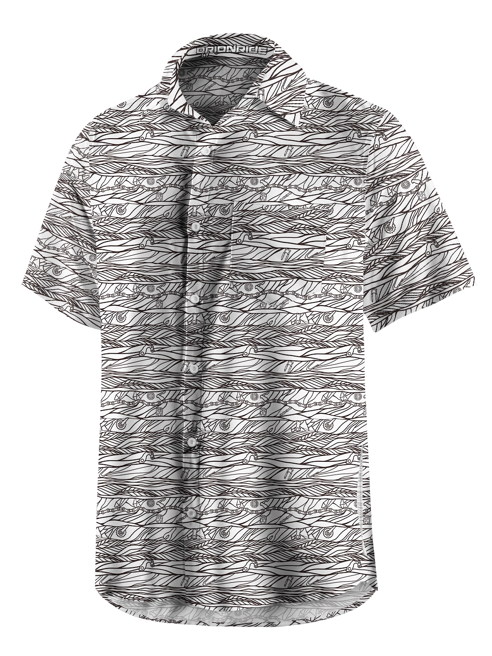 Orionride Chain Tire Tracks Zipper Pockets Ultra Lightweight Short Sleeves Gravel Shirt