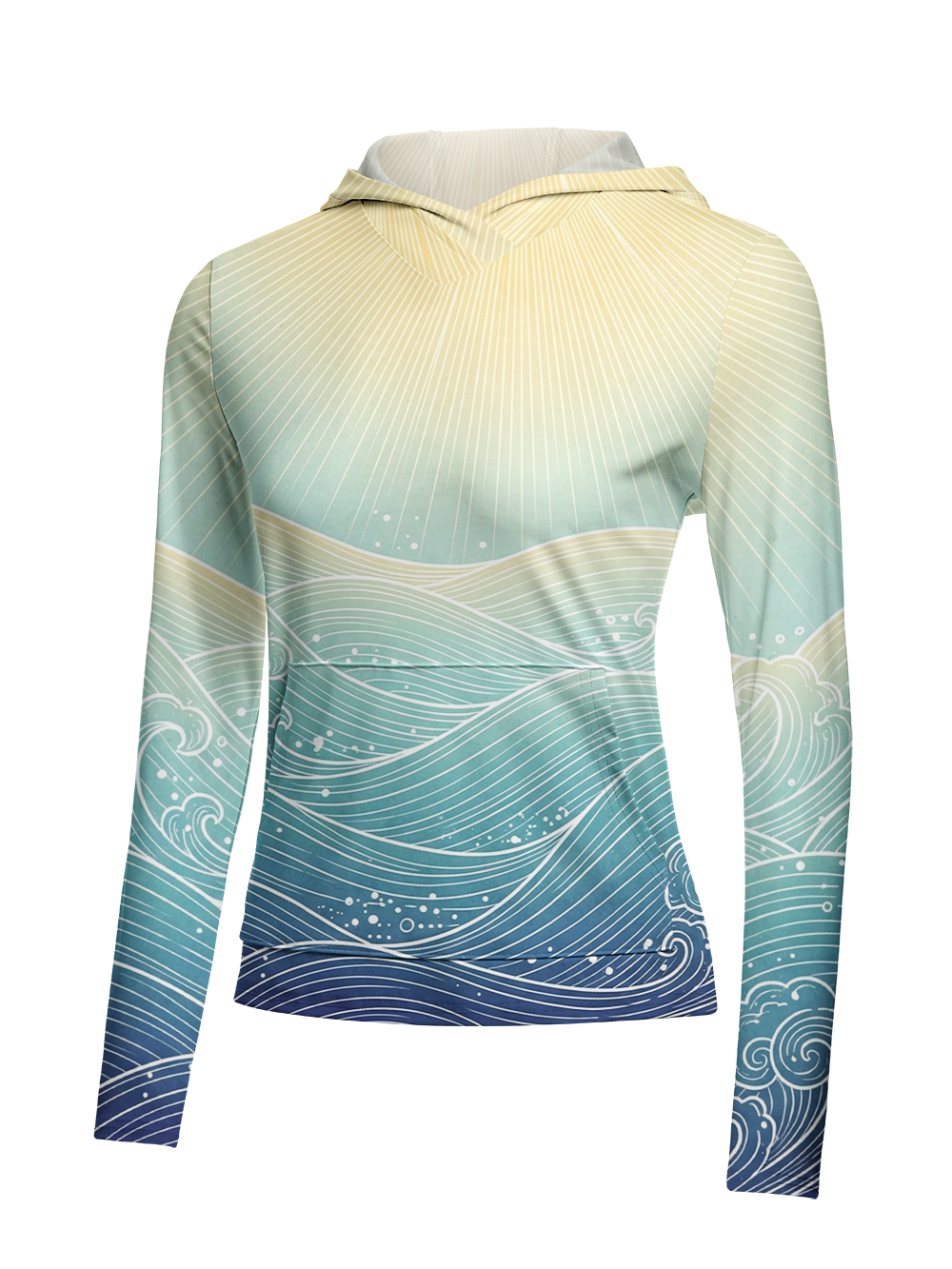 Orionride Sun & Sea Women's Long Sleeve Cycling Hoodie Shirt