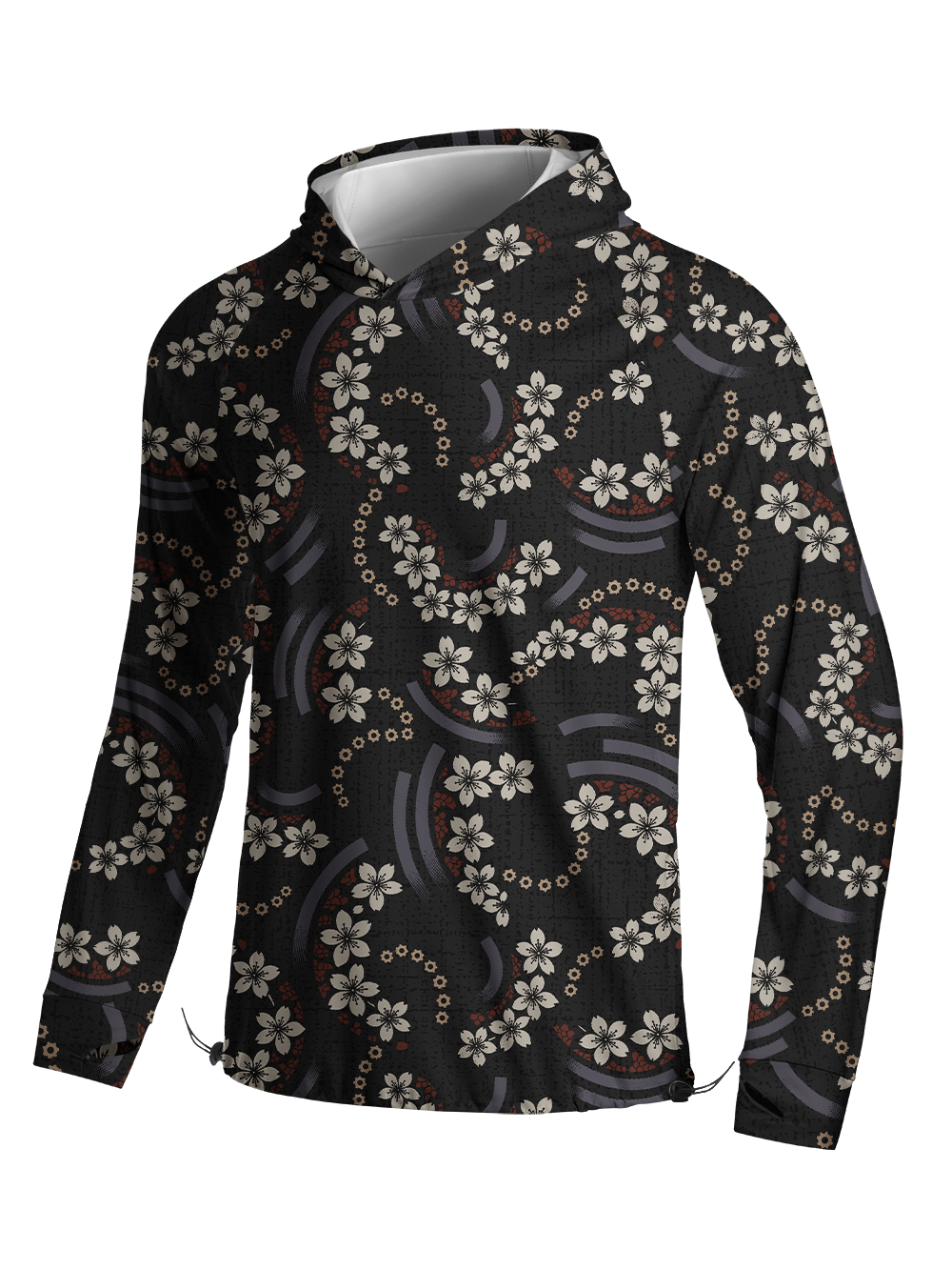 Orionride Sakura Pattern Long Sleeve Cycling Hoodie Shirt