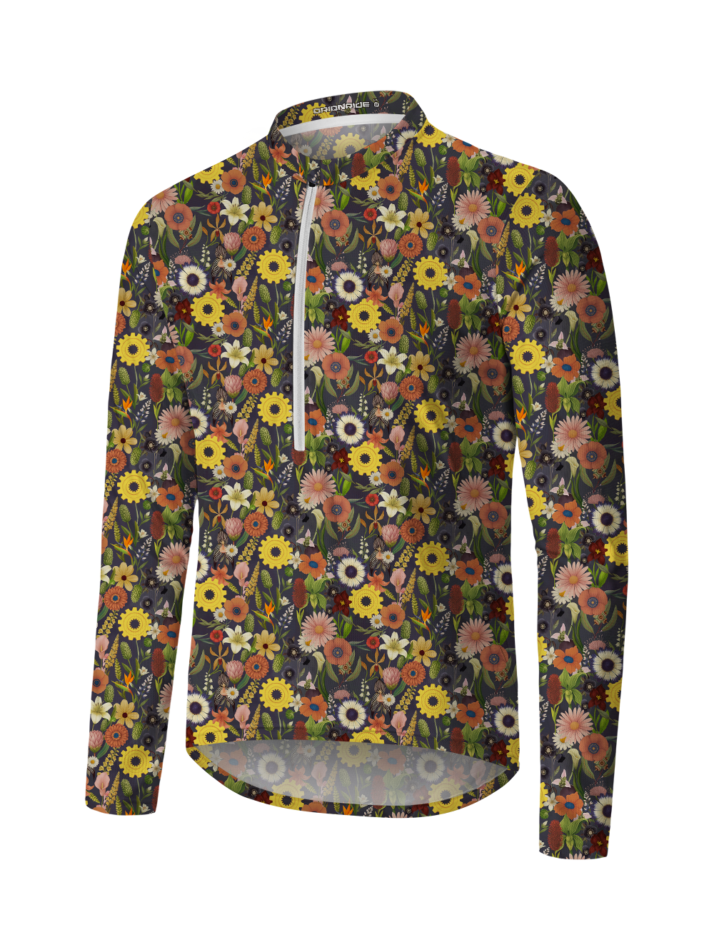 Orionride Hidden Flower Long Sleeve Half Zipper Mountain Bike Jersey