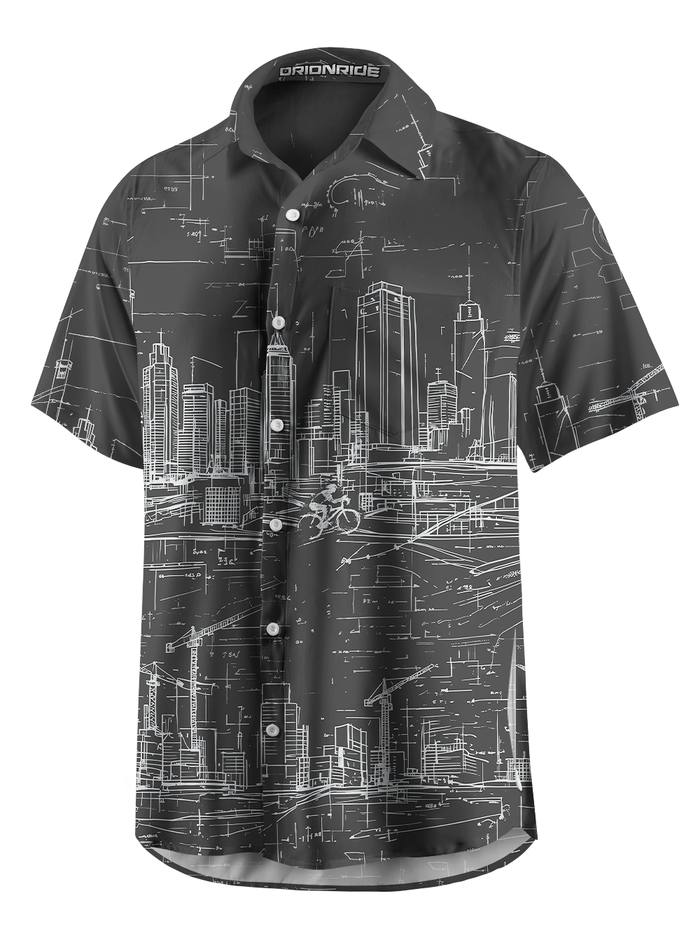 Orionride Cycling World Sketch Zipper Pockets Ultra Lightweight Short Sleeves Gravel Shirt