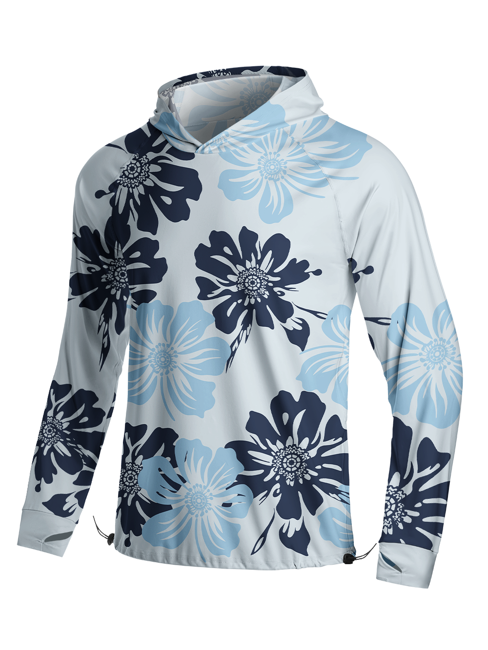 Orionride Large Flowers Long Sleeve Cycling Hoodie Shirt