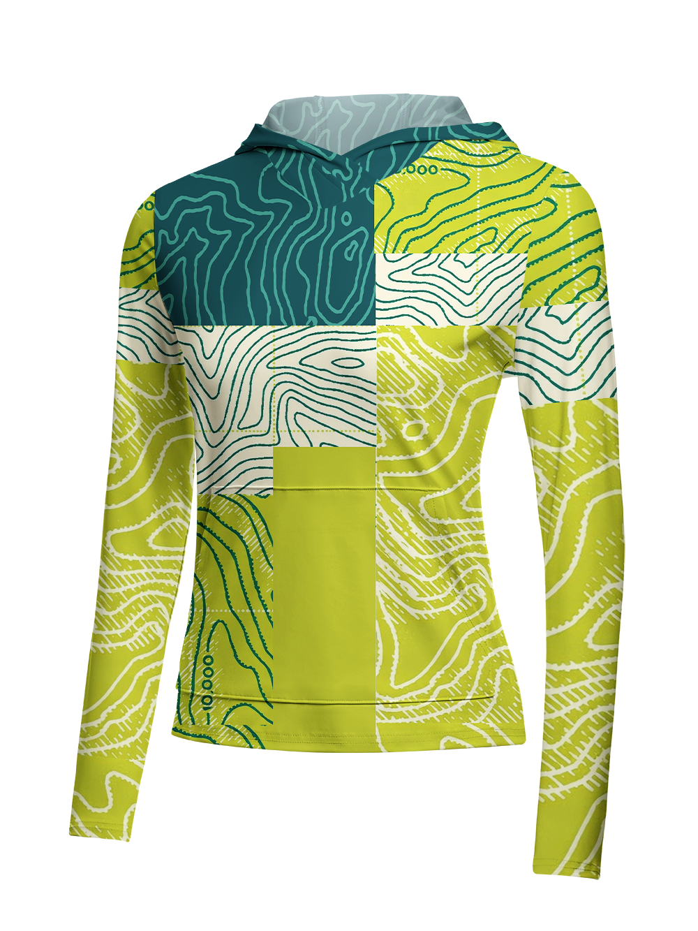 Orionride Topographic Map Women's Long Sleeve Cycling Hoodie Shirt