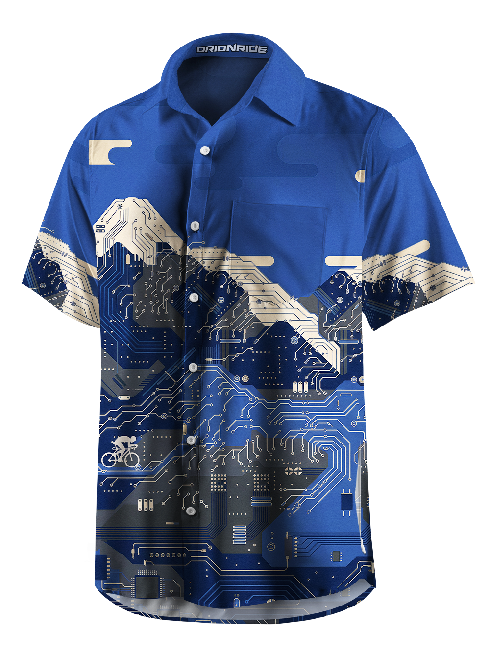 Orionride Circuit Mountains Zipper Pockets Ultra Lightweight Short Sleeves Gravel Shirt