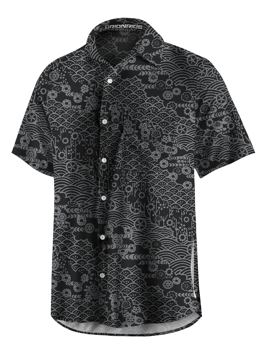 Orionride Fan-shaped Waves Zipper Pockets Ultra Lightweight Short Sleeves Gravel Shirt