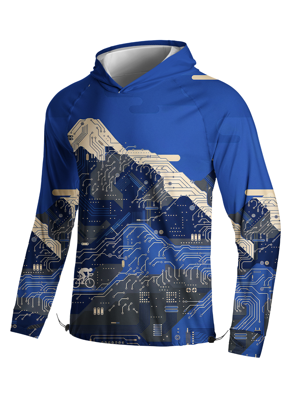 Orionride Circuit Mountains Long Sleeve Cycling Hoodie Shirt