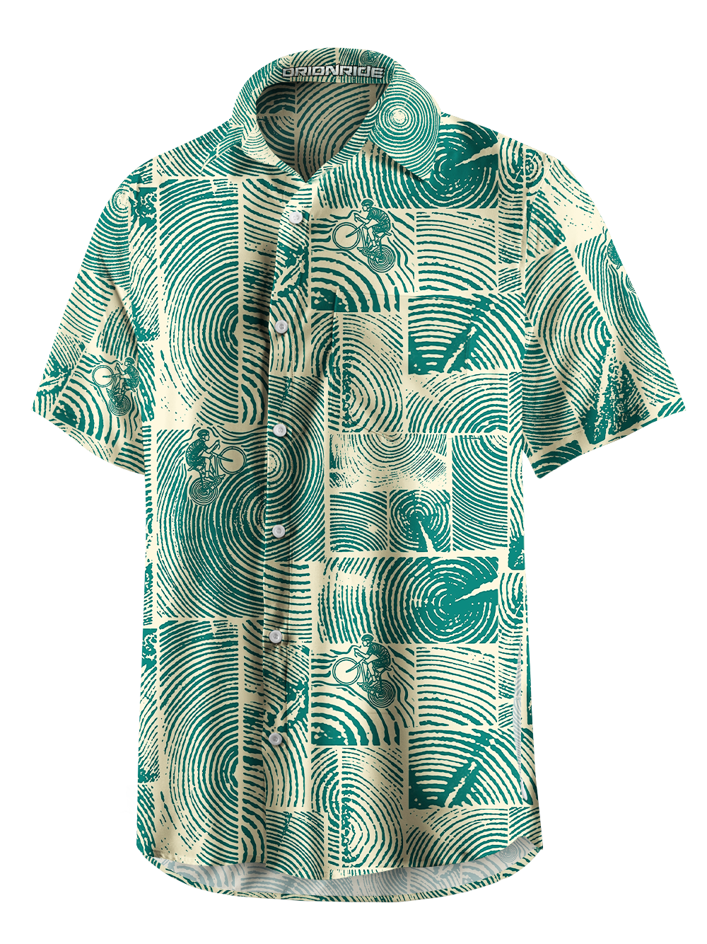 Orionride Tree Rings Zipper Pockets Ultra Lightweight Short Sleeves Gravel Shirt