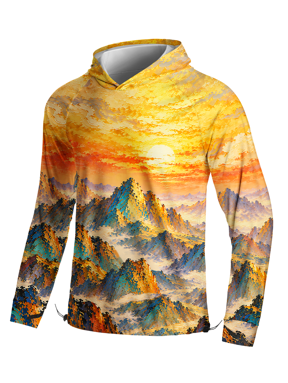 Orionride Golden Ascent Long Sleeve Cycling Hoodie Shirt