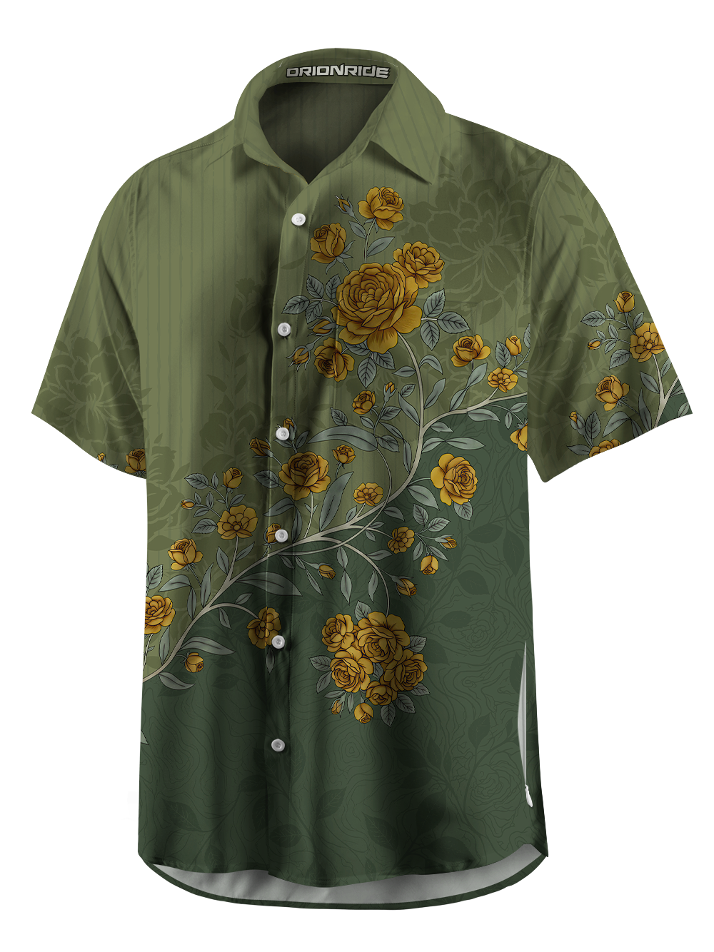 Orionride Gold Rose Shadow Zipper Pockets Ultra Lightweight Short Sleeves Gravel Shirt