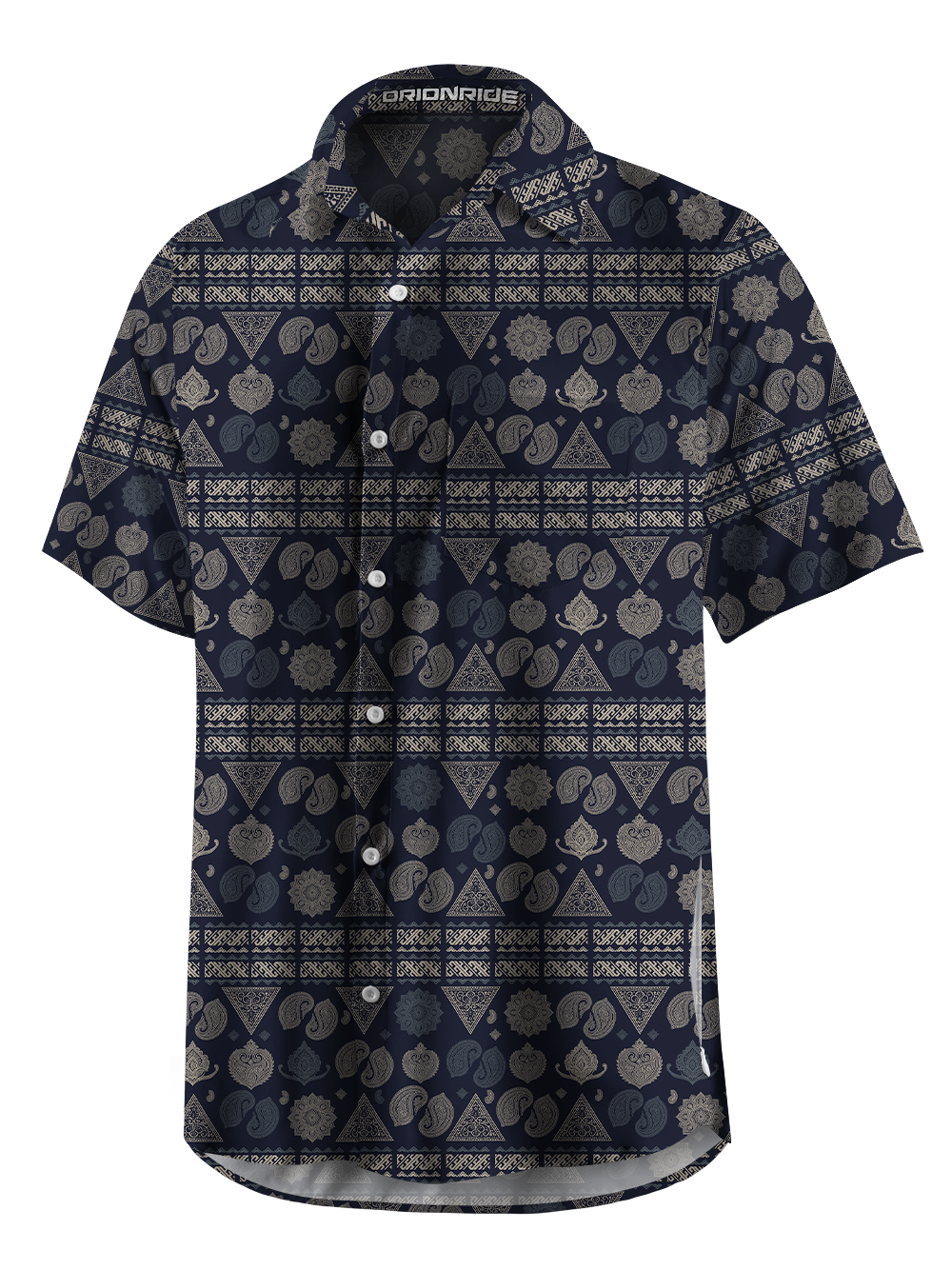 Orionride Paisley Weave Zipper Pockets Ultra Lightweight Short Sleeves Gravel Shirt