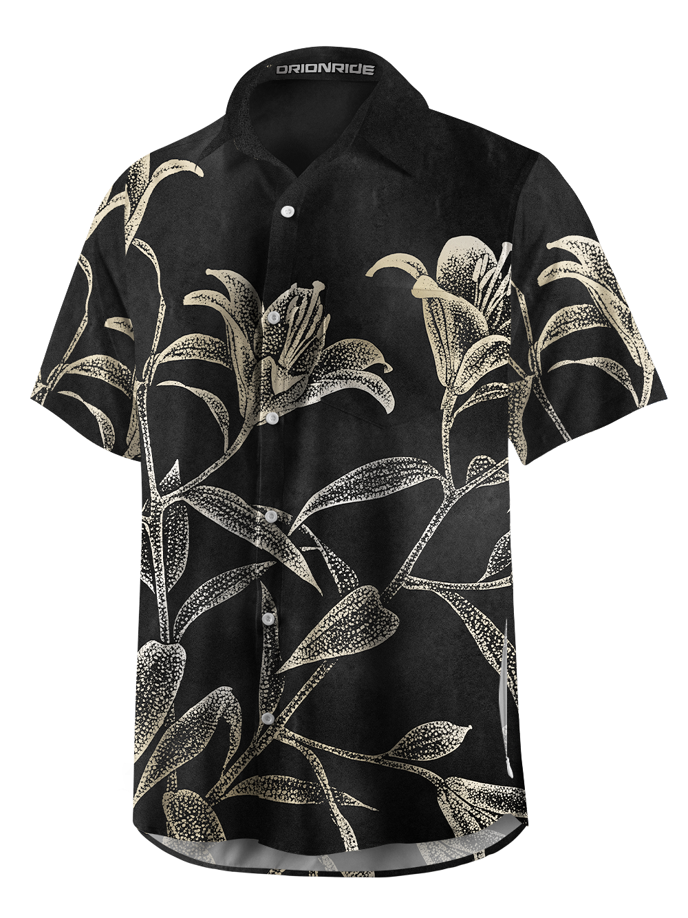 Orionride Gilded Lilies Zipper Pockets Ultra Lightweight Short Sleeves Gravel Shirt