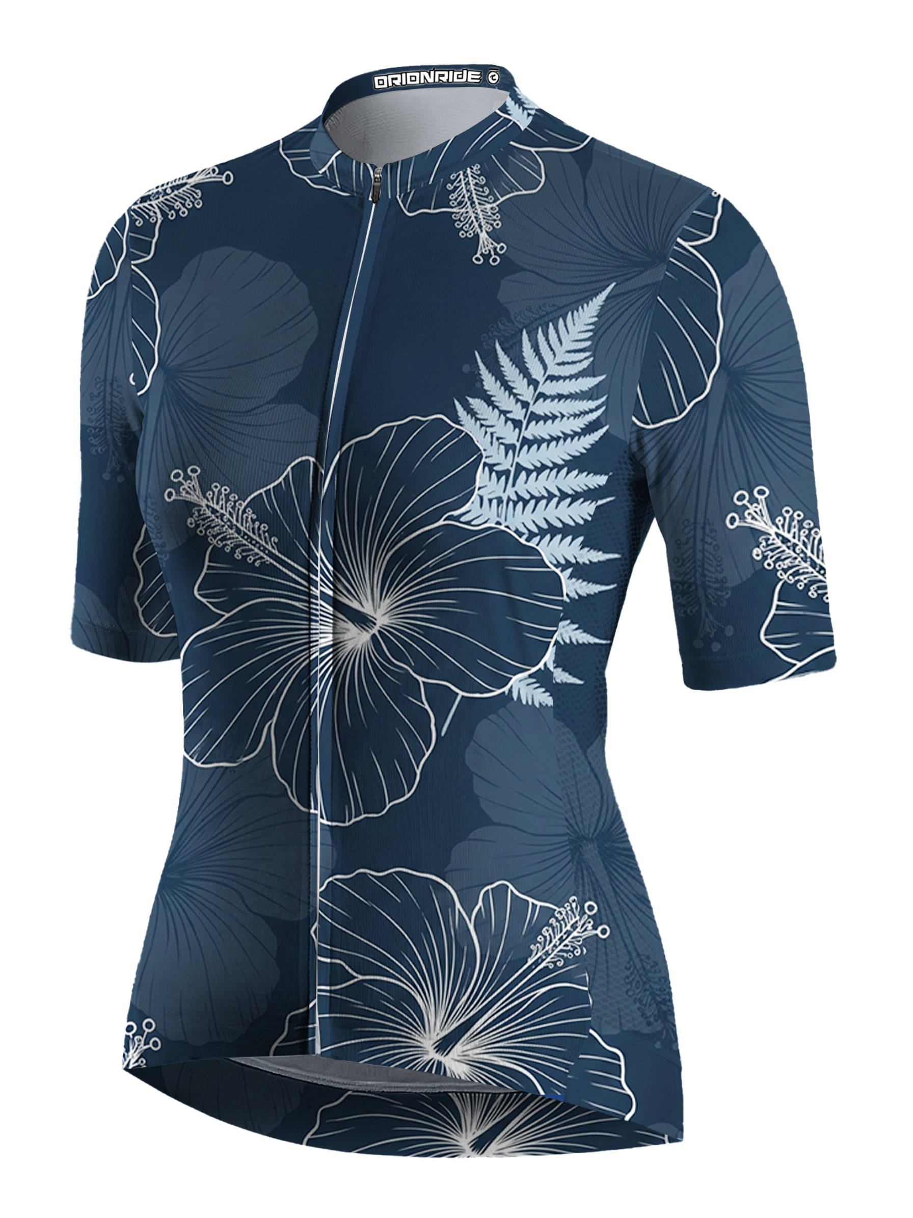 Orionride Blue Line Hibiscus Short Sleeves Women's Jersey